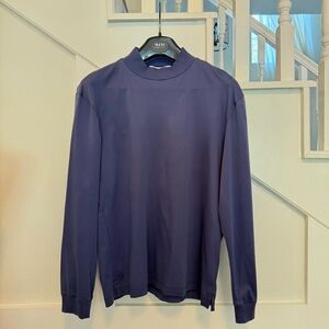 Club Monaco Navy Long Sleeves Turtleneck Top